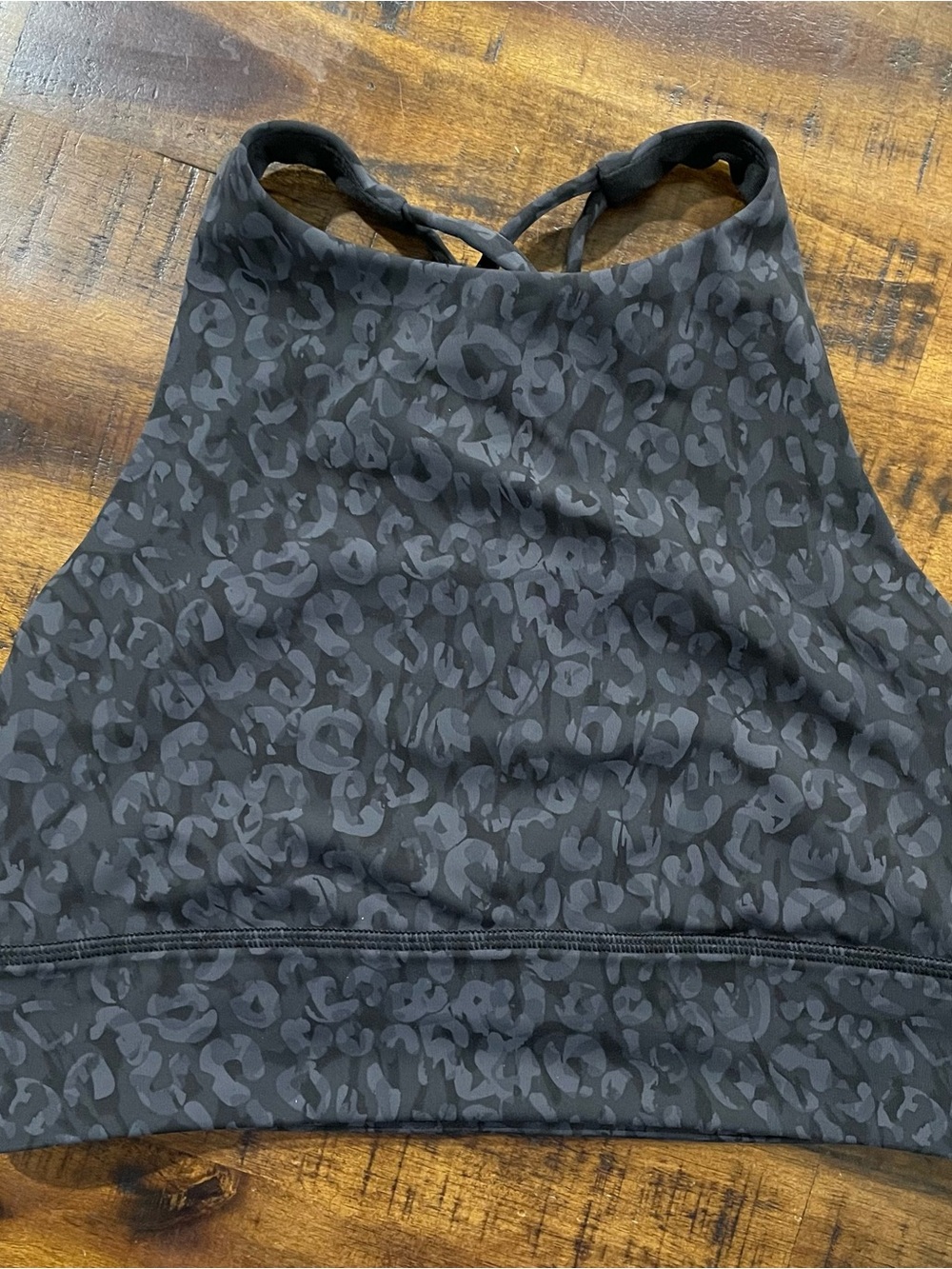 Lululemon Energy High Neck Longline Tough Bra Deep Coal Multi Size 8